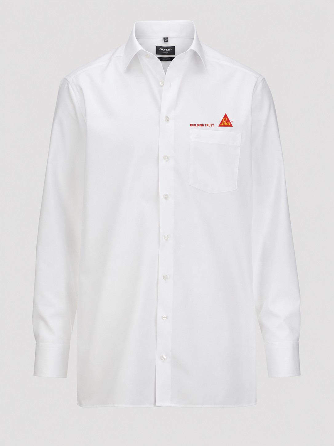 H.Hemd comfort fit, Olymp 0300, weiß, inkl. Sika Einstickung