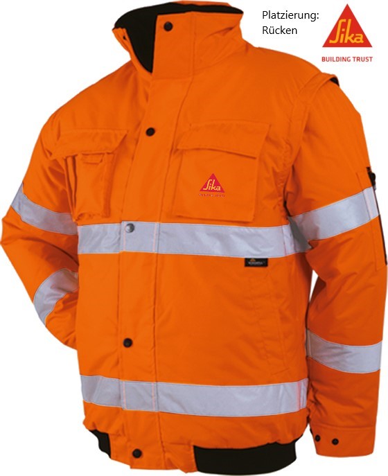 H.Piloten Warnschutz Jacke, VWJK60, mit Transfer "sika"