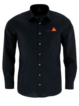 H.Hemd comfort fit, Olymp 0254, schwarz, inkl. Sika Einstickung